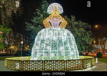 Luci decorative di Natale a Madrid, Spagna Foto Stock