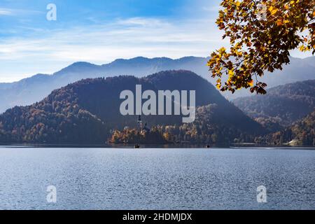 lago di bled, sanguinato, lago sbiancato Foto Stock