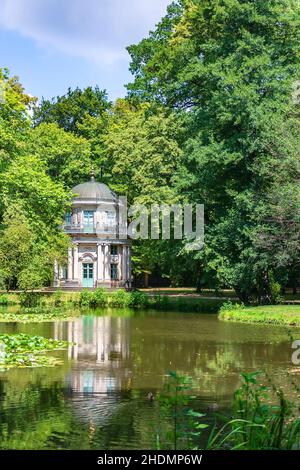 parco, castello pillnitz, padiglione inglese, parchi, schloss pillnitz Foto Stock