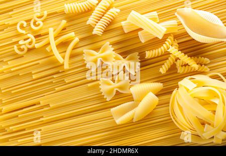 pasta, pasta tipo, nodle, pasta, varietà di nodle, varietà di pasta Foto Stock