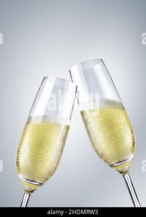 champagne, toast, cheers, champagner, champagne, toast, coraggio Foto Stock