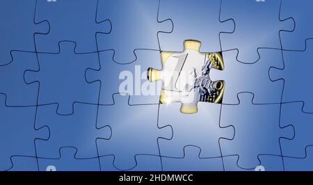 puzzle, gap, risoluzione dei problemi, 1 euro, puzzle, lacune, soluzione dei problemi, un euro Foto Stock