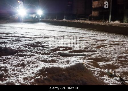 inverno, neve, traffico stradale, rischio di incidenti, inverni, nevoso, strade, strade, strade, rischi di incidenti Foto Stock