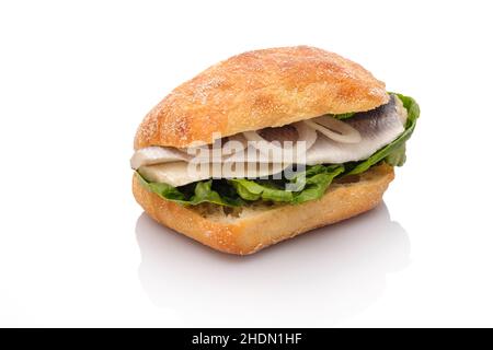 sandwich di pesce, sandwich di pesce Foto Stock