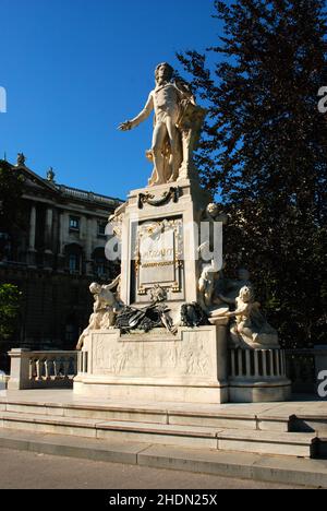 memorial, vienna, mozart, memoriali, viennas, mozart Foto Stock