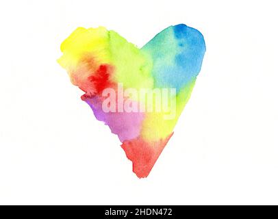 cuore, acquerello, cuori, acquerelli Foto Stock