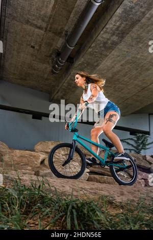 skateboard, azione, ciclismo bmx, azioni Foto Stock