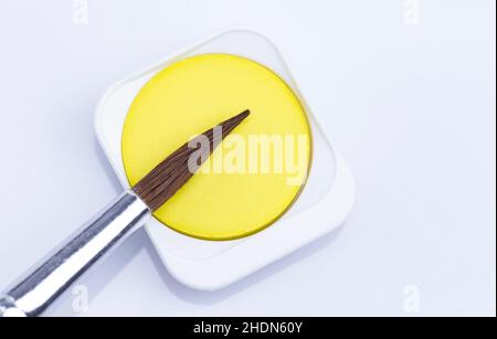 colore giallo, acquerello, giallo, acquerello Foto Stock