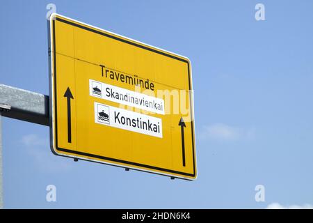 segnaletica stradale, traffico stradale, travemuende, segnaletica stradale, segnaletica stradale, segnaletica stradale, strade, strade, strade, travemuende Foto Stock