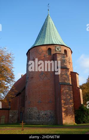 chiesa romana, feldsteinkirche, chiesa erica, st. johanniskirche, chiesa romana Foto Stock