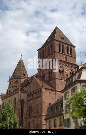 chiesa, romanica, strasburgo, chiesa di san tommaso, chiese, romanesques, straborgs, st. thomas churches Foto Stock