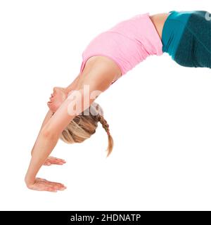 yoga, curvatura posteriore, yoga, curvatura posteriore, curvature posteriori Foto Stock