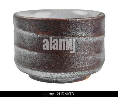 tazza di argilla isolata su sfondo bianco, salvare il tracciato di ritaglio. Foto Stock