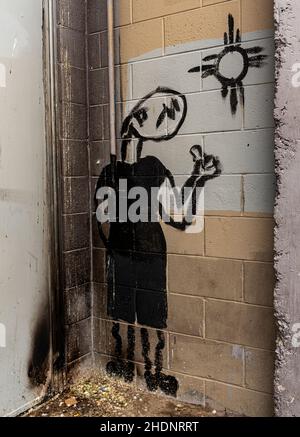 Wall art in Albuquerque vicolo, New Mexico Foto Stock