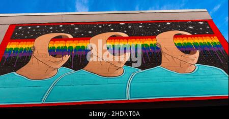 Wall art in Albuquerque vicolo, New Mexico Foto Stock