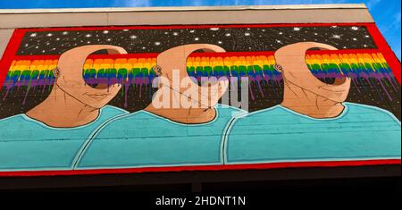 Wall art in Albuquerque vicolo, New Mexico Foto Stock