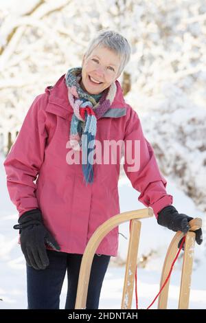 anziani, invernali, anziani, anziani, anziani, inverni Foto Stock