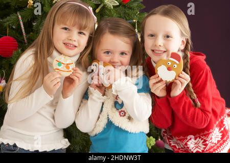 ragazza, natale, biscotti di natale, ragazze, buon natale, x-mas, natale, biscotto di natale, dolci di natale Foto Stock