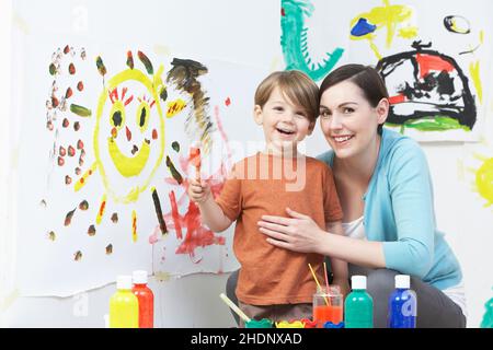 pittura, preschool, disegno, asilo nido, preschools Foto Stock