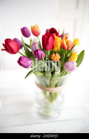 bouquet di tulipani, natura morta, bouquet di tulipani, vita morta Foto Stock