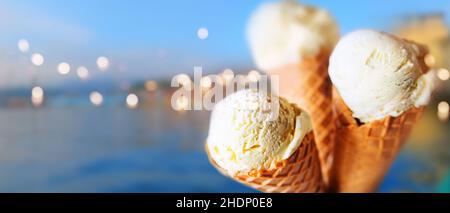 cialda per gelato, paletta, cialde per gelato, sessole Foto Stock
