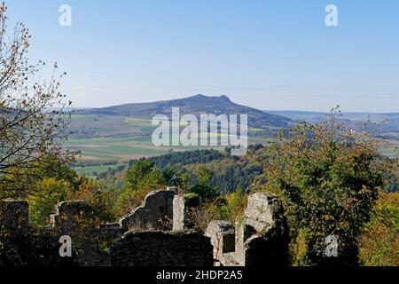 vista, hegau, rovine della fortezza hohentwiel, viste, hegus Foto Stock