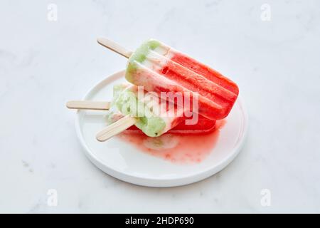 popsicle, gelato, gelato al melone, papsicles, gelati, icecream, icecream Foto Stock