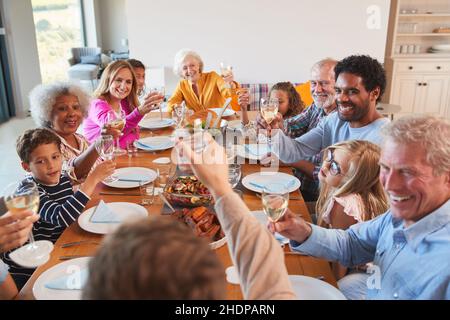 casa, famiglia, toast, generazioni, case, famiglie, toast, generazione Foto Stock