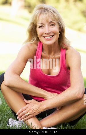 donna, attiva, vitale, femminile, femminile, signora, donne, fit, vitals Foto Stock