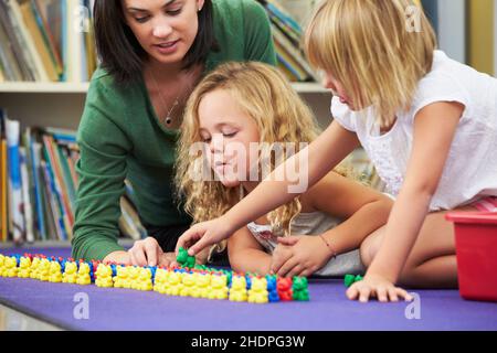 madre, giocare, prescolare, governante, mamma, madri, mamma, gioco, asilo nido, preschools, anny Foto Stock