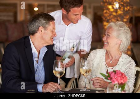 ristorante, cameriere, acquisti, ristoranti, camerieri, a pagamento Foto Stock