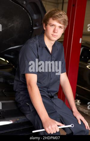 istruzione, tirocinante, meccanico, formazione, tirocinanti, meccanica Foto Stock