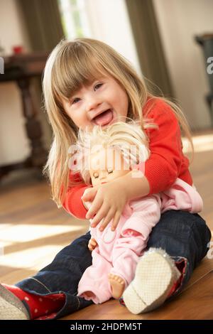Ragazza, infanzia, sindrome di Down, ragazze, bambini, bambini, bambini, bambini Foto Stock