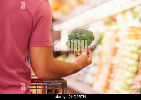 shopping, verdura, broccoli, supermercato, verdure, broccolis, supermercati Foto Stock