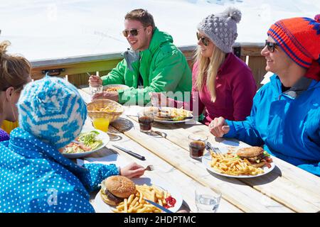 vacanze, vacanze sugli sci, amici, vacanze, vacanze sugli sci, amico Foto Stock