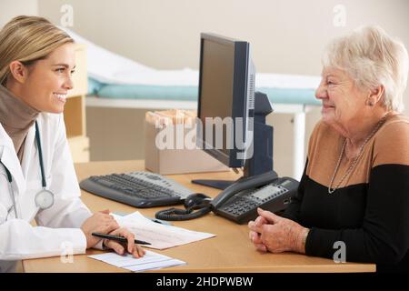 paziente, medico, consultare, pazienti, medici, consulti Foto Stock