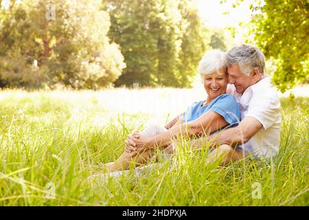 amorevole, coppia più anziana, romanticismo, coppie più anziane Foto Stock