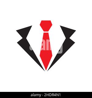 rosso business cravatta logo design vettore grafico simbolo icona illustrazione idea creativa Illustrazione Vettoriale