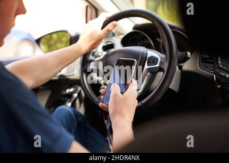 vietato, sms, traffico stradale, proibito, strade, strada, strade Foto Stock