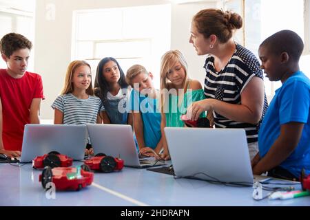 spiegare, informatica, argomento scolastico, sala computer, scienze informatiche, soggetti scolastici, sale computer Foto Stock