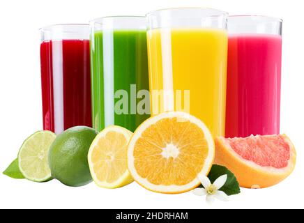 succhi, frullati, succhi, frullati Foto Stock