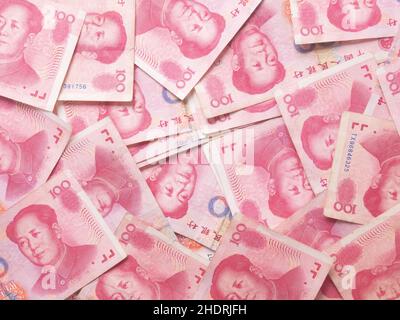 banconote, renminbi, yuan, banconote, valuta cartacea, renminbis, yuans Foto Stock