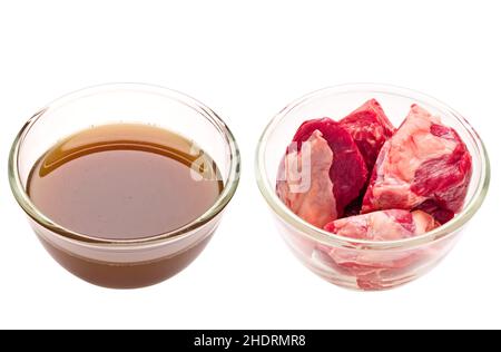 manzo, zuppa di manzo, bistecche, zuppe di manzo Foto Stock