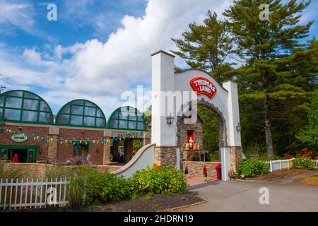 Ingresso principale al Thomas Land USA nel parco a tema per famiglie Edaville nella città di Carver, Massachusetts, Massachusetts, USA. Foto Stock