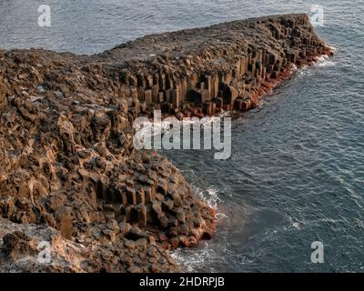 formazione rocciosa, jusangjeolli, jeju, formazioni rocciose Foto Stock