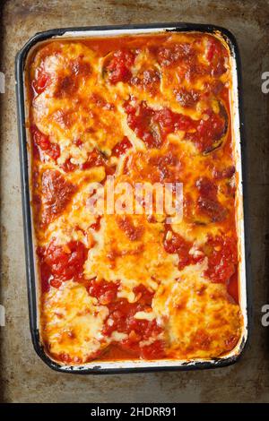 soufflé di melanzane, melanzane, melanzane Foto Stock