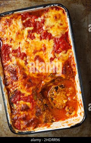 soufflé di melanzane, soufflé di melanzane Foto Stock
