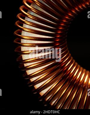 rame, reattanza, bobina toroidale, coppe Foto Stock