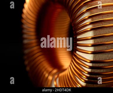 filo di rame, reattanza, bobina toroidale Foto Stock