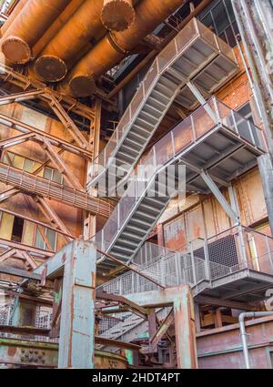 scala, costruzione di fabbrica, scale, scale, officina di fabbrica Foto Stock
